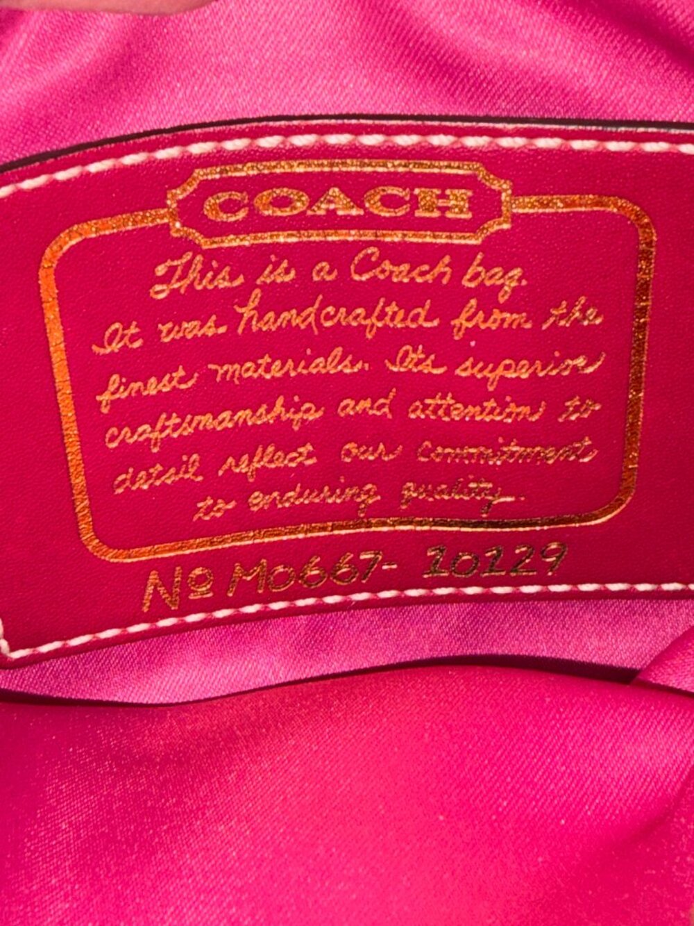 COACH CLASSIC KISSING C'S CANVAS CROSSBODY WITH PINK STRIPE ACCENT - LIKE NEW - Picture 5 of 5